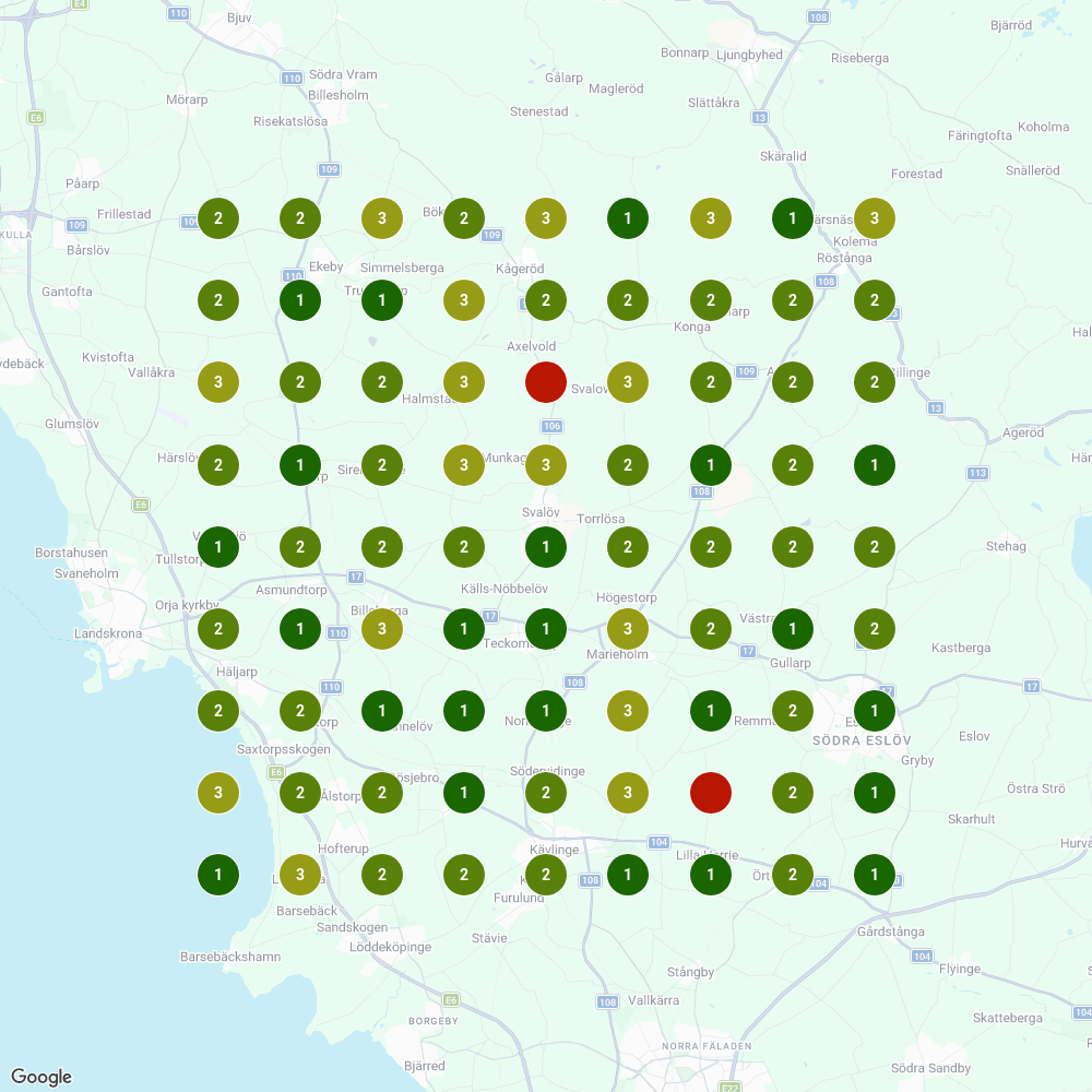 Resultat av lokal SEO och Google Maps optimering för Bilakuten Svalöv som visar ökad synlighet