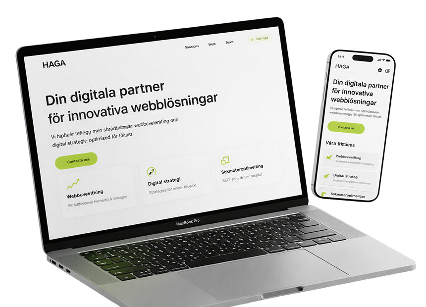 Responsiv webbdesign på MacBook och iPhone för företag i Skåne